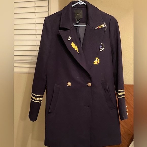 Military style coat with patches, Size S - Picture 10 of 11